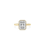Solitaire Bezel Set Ring with exceptional 5 carat diamond in modern setting