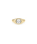 Bezel Solitaire Diamond Signet Ring