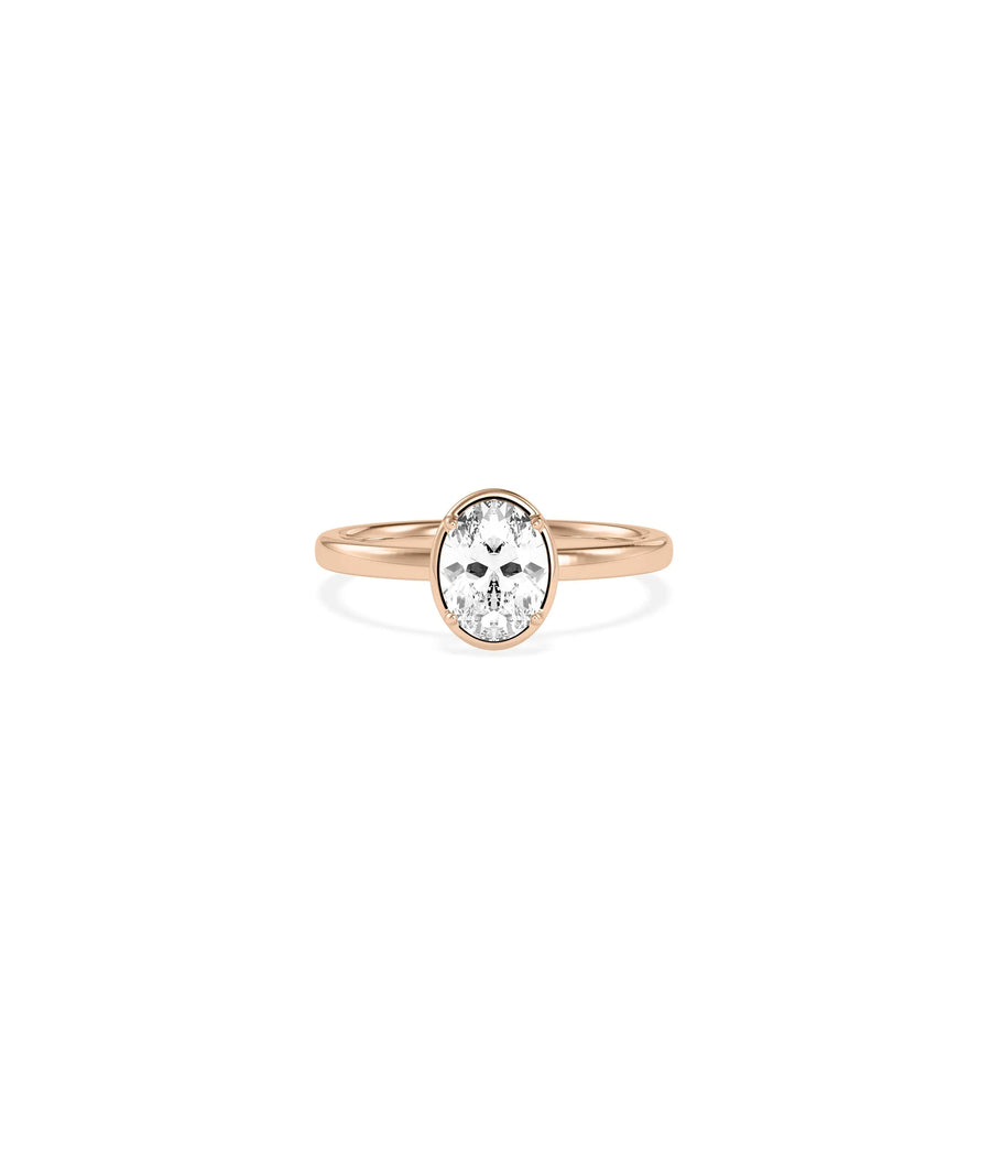 Solitaire 4 Prong Ring on hand demonstrating size and sparkle