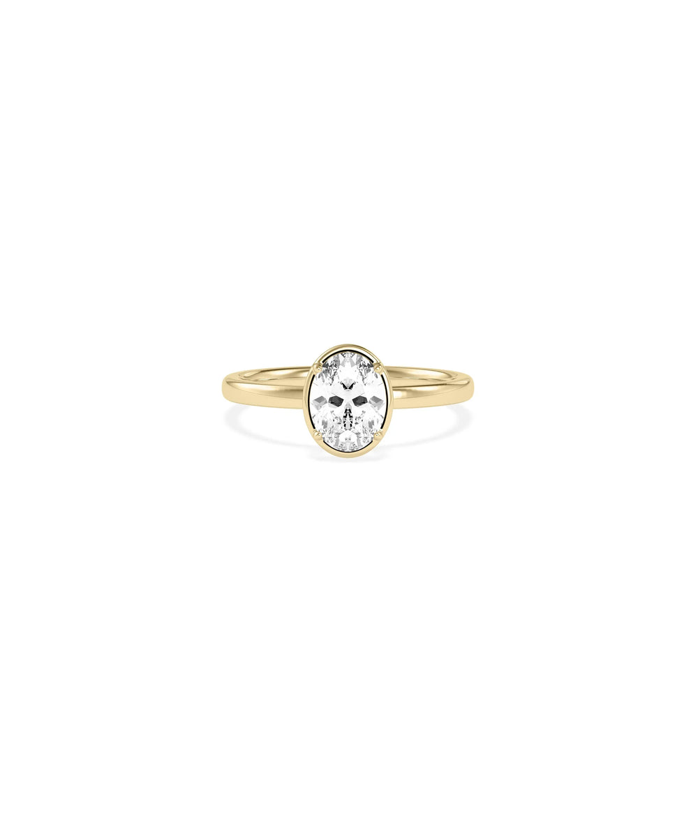 Solitaire 4 Prong Ring 1.5 carat diamond in gold classic engagement ring