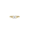 Solitaire Round Filigree Design Ring Diamond Gold