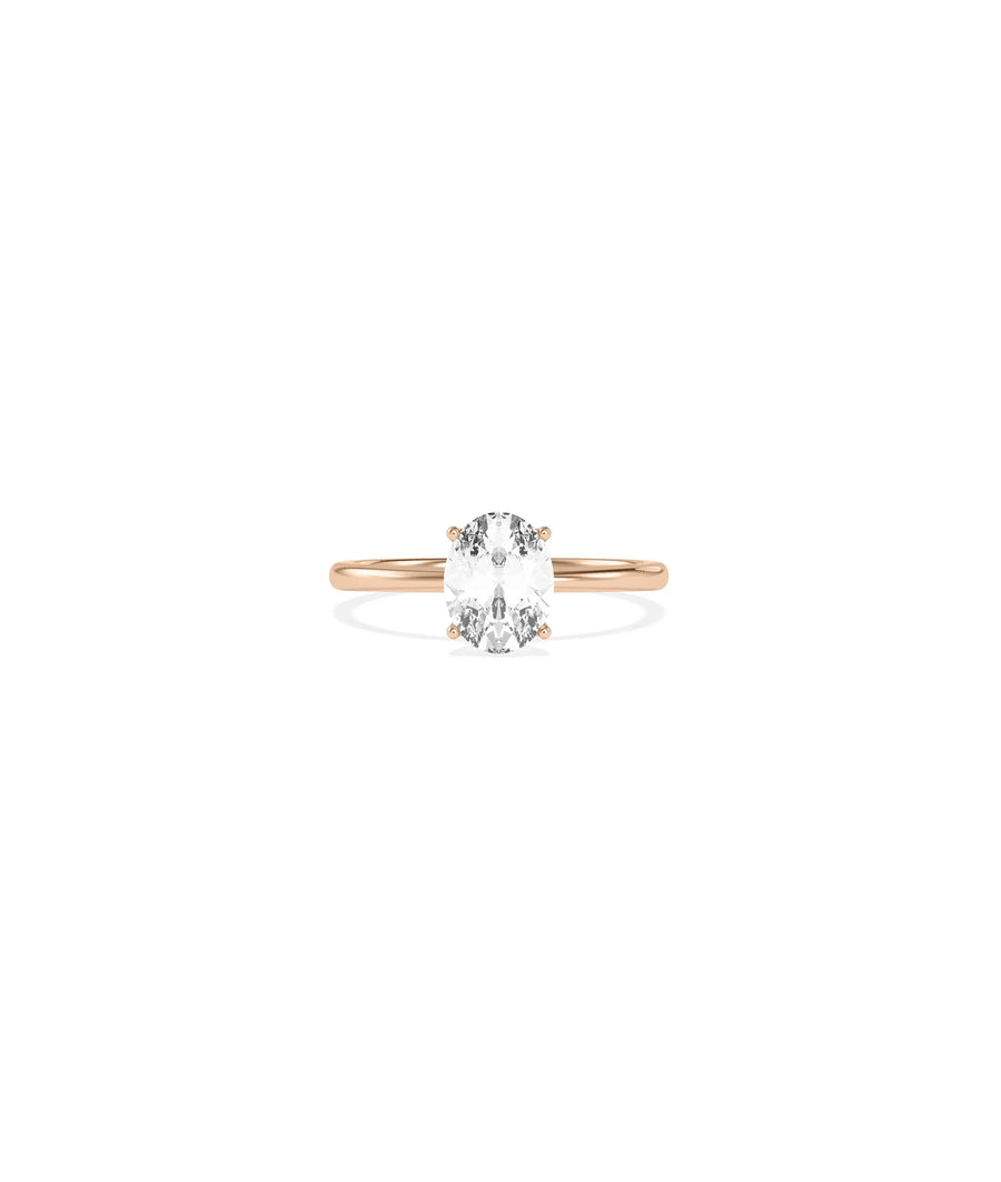 Four prong classic engagement ring close up of secure prong setting