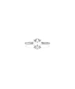 Solitaire 4 Prong Ring Classic Engagement side view elevated diamond