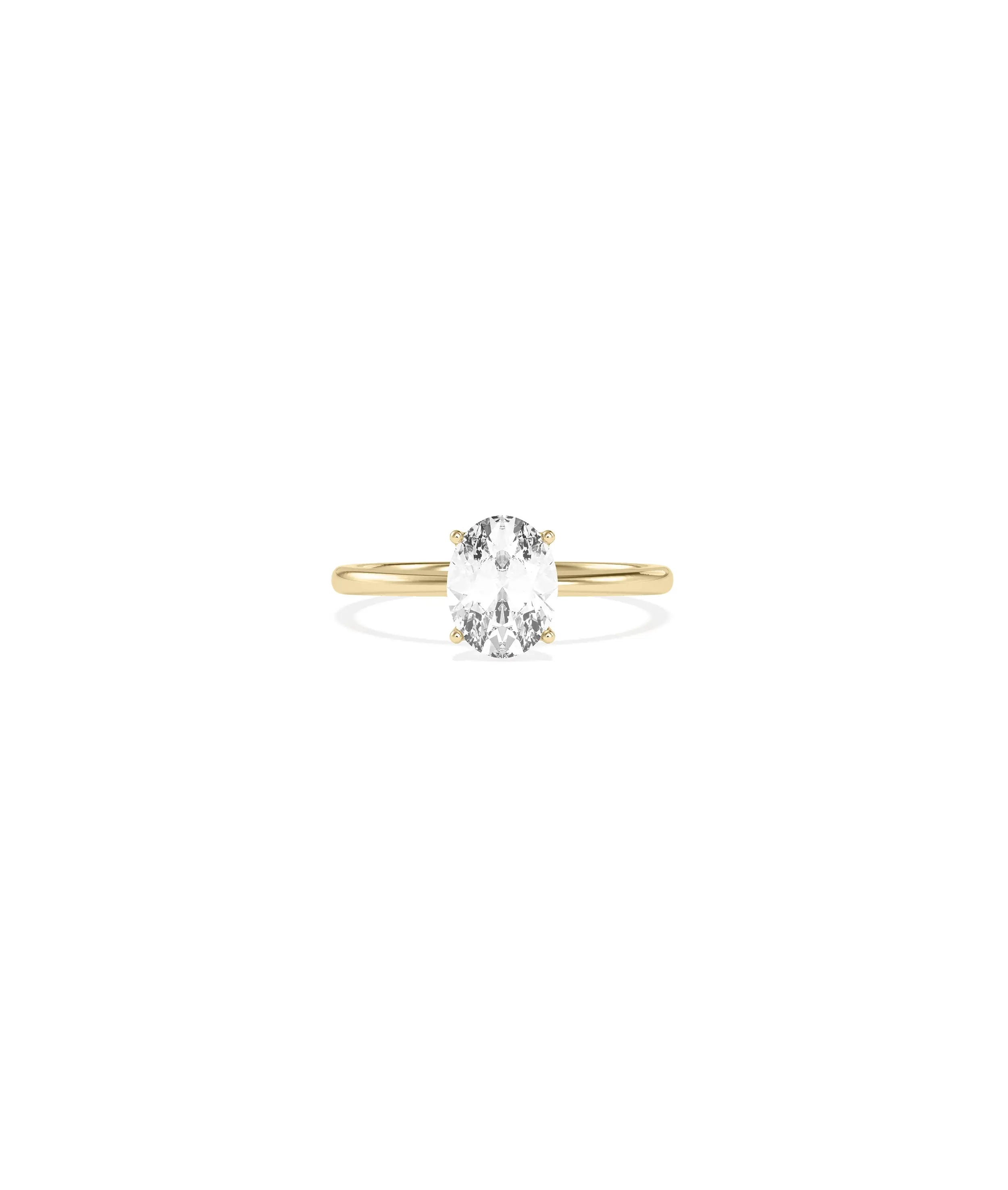 Solitaire 4 Prong Ring Classic Engagement 2 carat diamond in gold setting