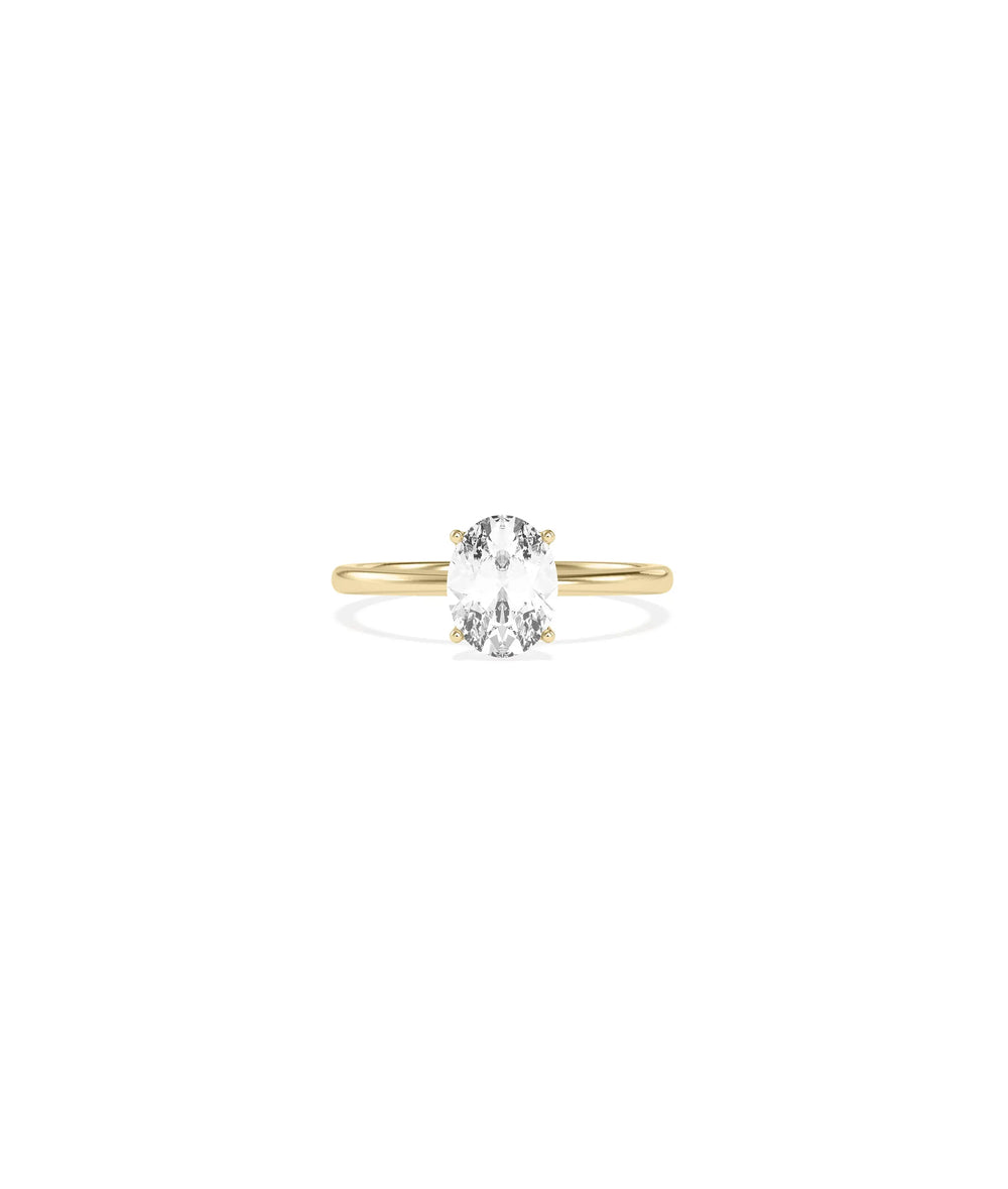 Solitaire 4 Prong Ring Classic Engagement 2 carat diamond in gold setting