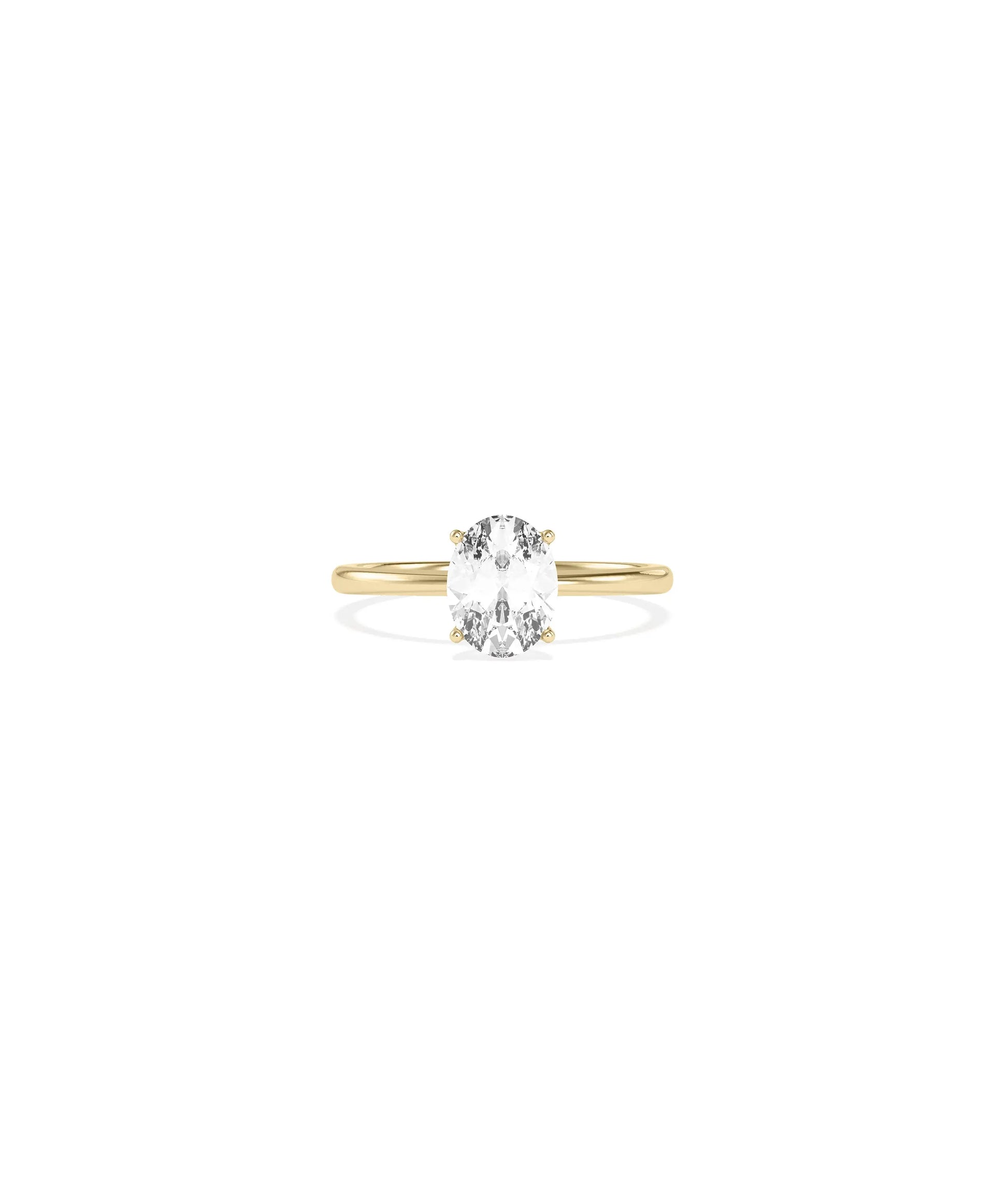 Solitaire 4 Prong Ring Classic Engagement 2 carat diamond in gold setting