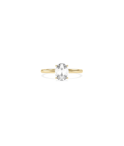 Solitaire 4 Prong Ring Classic Engagement 2 carat diamond in gold setting