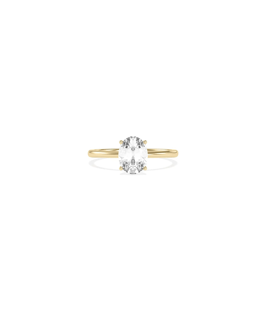 Solitaire 4 Prong Ring Classic Engagement 2 carat diamond in gold setting