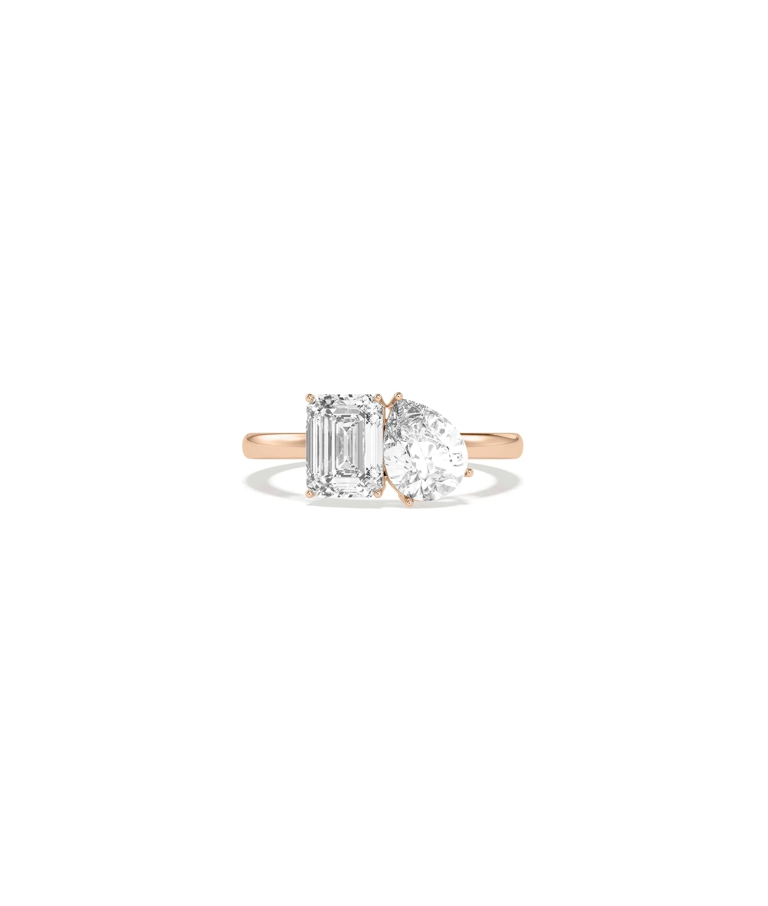 Solitaire Toi-Et-Moi Ring on hand showing unique dual diamond sparkle