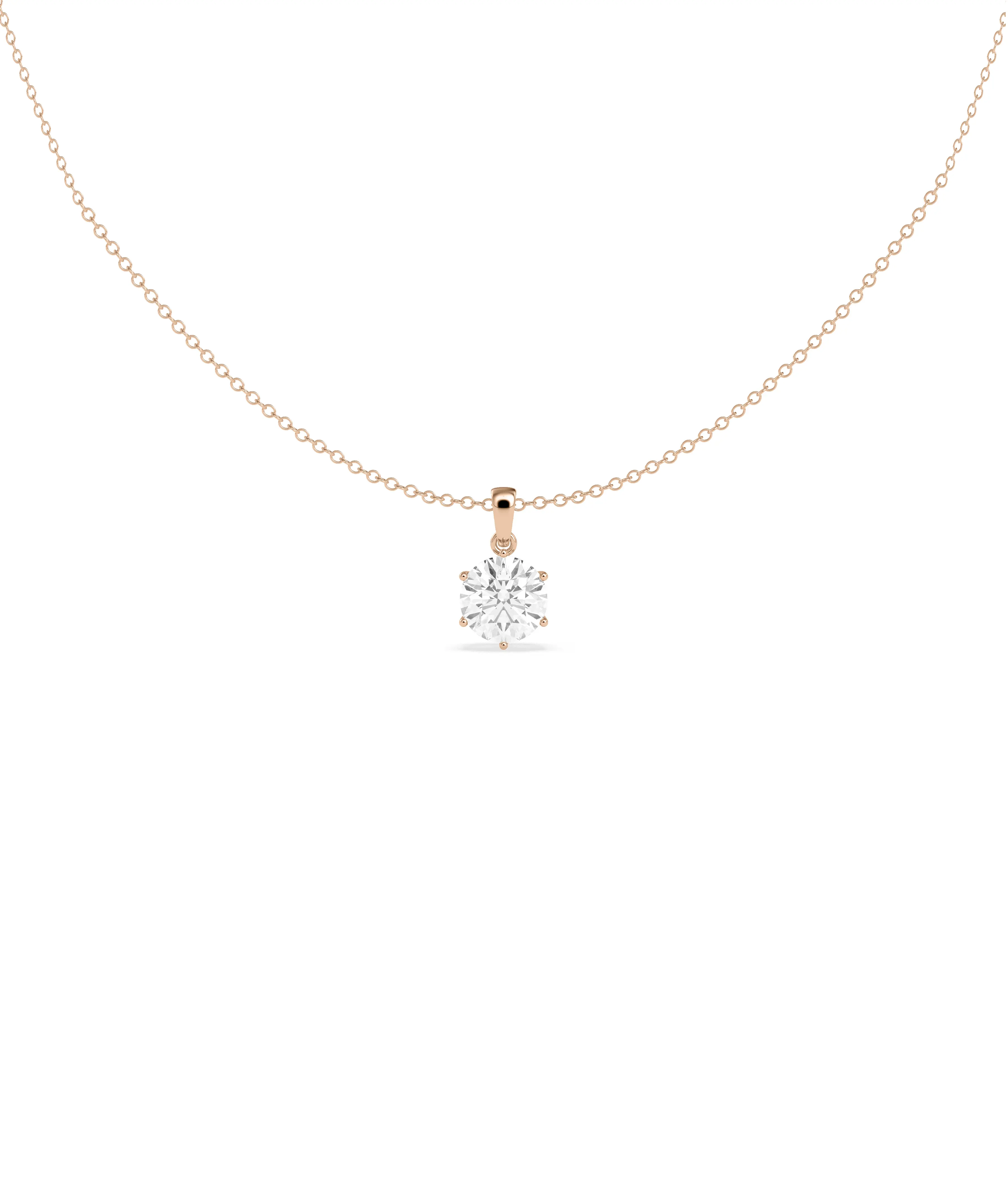 Solitaire 6 Prong Pendant side view displaying prong detail and depth