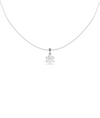 Six prong diamond pendant showing secure setting and brilliant sparkle