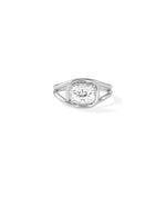 Solitaire Bezel Set Ring side profile displaying sleek contemporary styling
