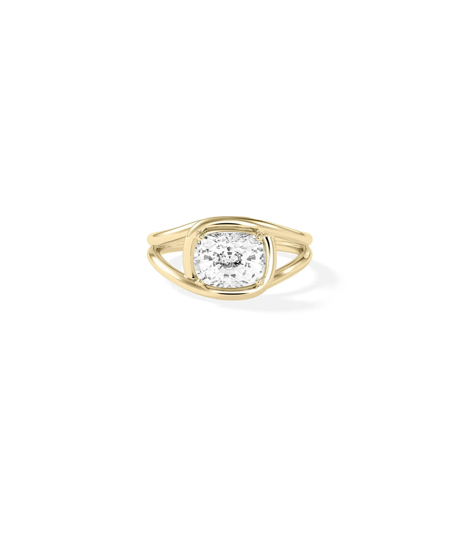 Solitaire Bezel Set Ring 3 carat diamond in protective gold bezel setting