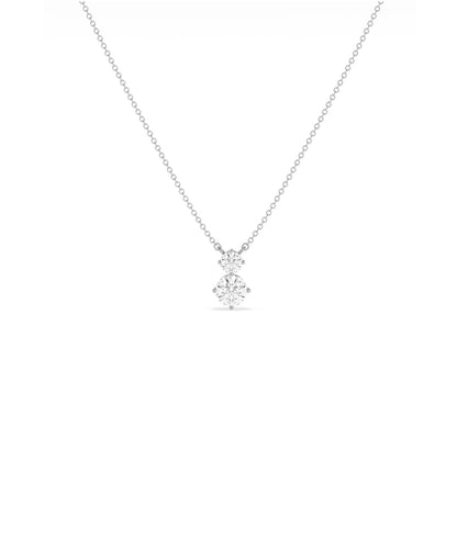 Two stone drop necklace showing diamonds arranged in elegant cascade