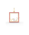 Enamel Square Glass Locket Charm Gold