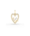 Diamond Heart Glass Locket Charm Gold