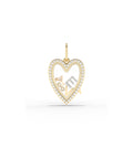 Diamond Heart Glass Locket Charm Gold
