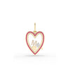Enamel Heart Glass Locket Charm Gold