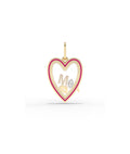 Enamel Heart Glass Locket Charm Gold