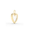 Heart Glass Locket Charm Solid Gold