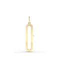 Capsule Glass Locket Charm Solid Gold