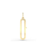 Capsule glass locket charm front view in yellow gold with cylindrical silhouette
