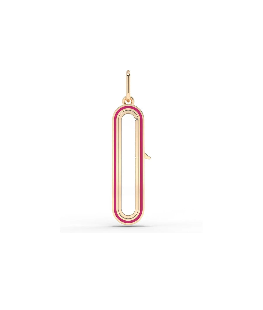 Rose gold enamel capsule glass locket charm modern cylindrical design with color