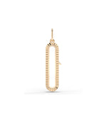 Rose gold fluted capsule glass locket charm modern cylindrical capsule design