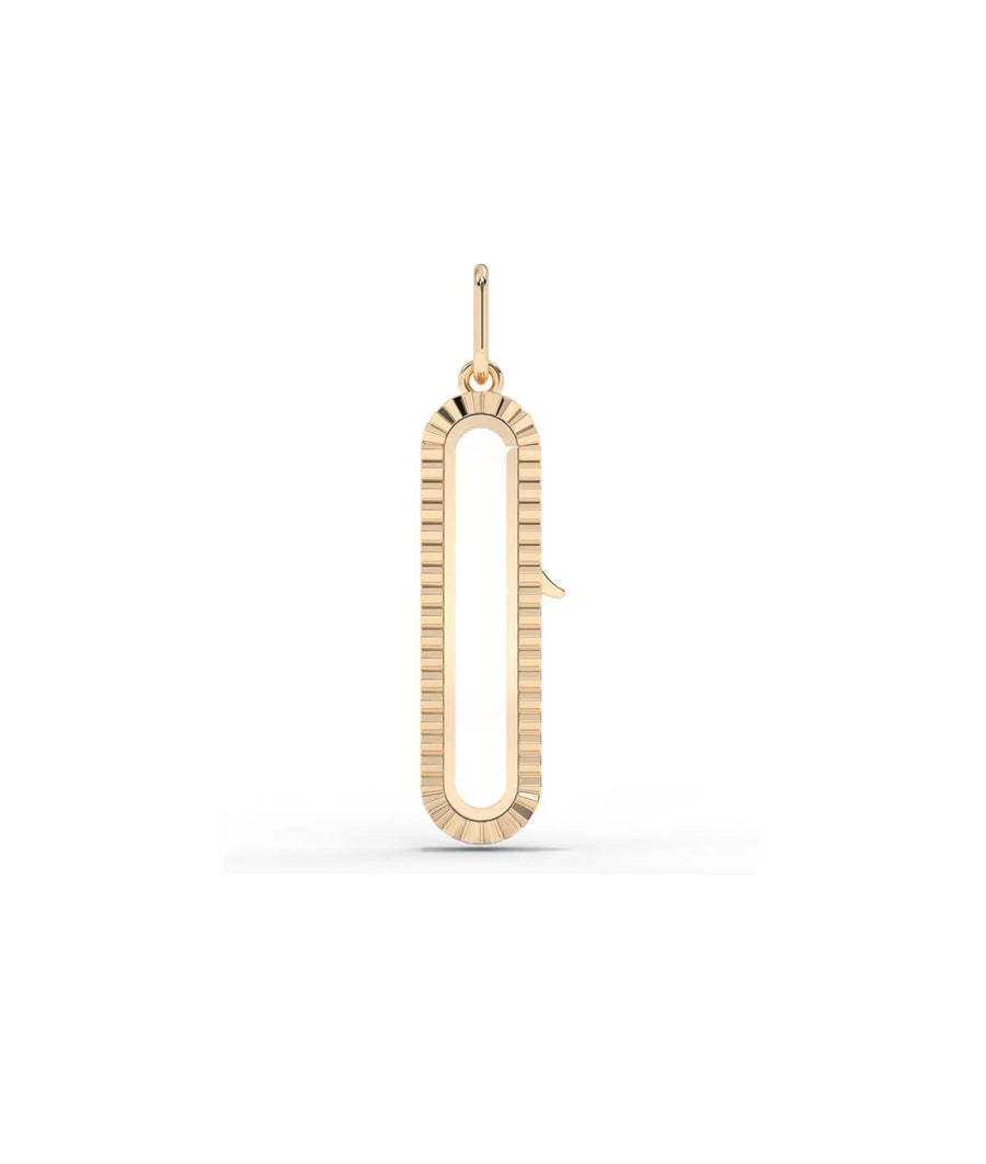 Rose gold fluted capsule glass locket charm modern cylindrical capsule design