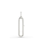 White gold fluted capsule glass locket charm with architectural fluted texture