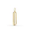 Side angle fluted capsule glass locket charm showing elongated shape and latch