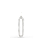 White gold diamond capsule glass locket charm with brilliant diamond accents