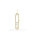 Diamond Capsule Glass Locket Charm Gold
