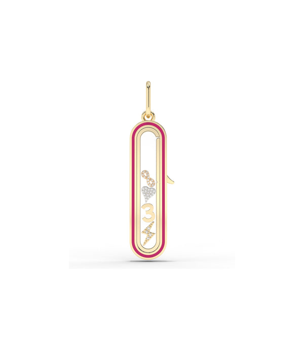 Enamel Capsule Glass Locket Charm Gold