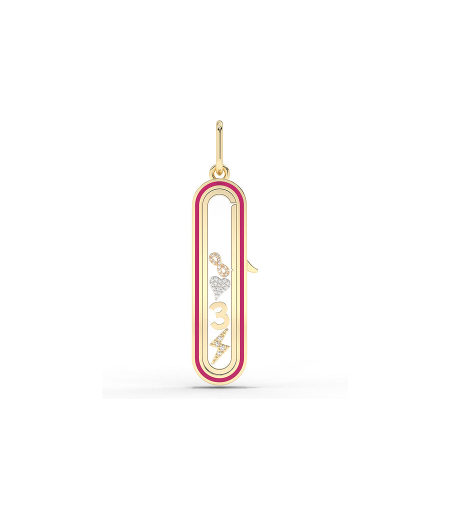 Enamel Capsule Glass Locket Charm Gold