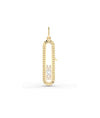 Fluted Capsule Glass Locket Charm Gold