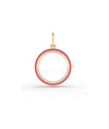 Rose gold enamel circle glass locket charm classic round design with color