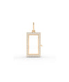 Rose gold diamond box glass locket charm luxury geometric design with diamonds