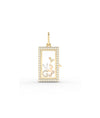 Diamond Box Glass Locket Charm Gold