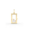 Box Glass Locket Charm Solid Gold