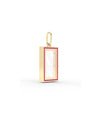 Side view enamel box glass locket charm showing rectangular shape and opening latch
