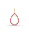 Rose gold enamel pear shape glass locket charm showing artistic color contrast