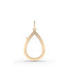 Rose gold solid gold pear shape glass locket charm teardrop silhouette