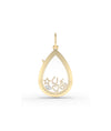 Solid Gold Pear Shape Glass Locket Charm