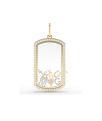 Diamond Glass Locket Charm with Opening Latch