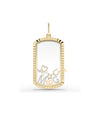 Fluted Glass Locket Charm Gold