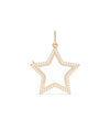 Star shaped glass locket 25mm diamond settings gold frame closeup showing brilliant detail