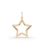 Fluted Star Glass Locket Charm open showing interior glass panels and latch mechanism