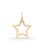 Solid Gold Star Glass Locket Charm Pendant 79e | Everyday 14K Gold Jewelry