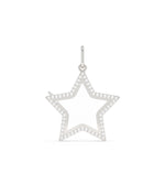 Diamond Star Glass Locket Charm open showing interior glass panels and latch mechanism